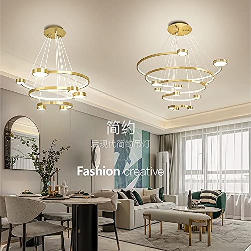 Chandelier contemporain LED à intensité variable pour salle de séjour moderne - 4