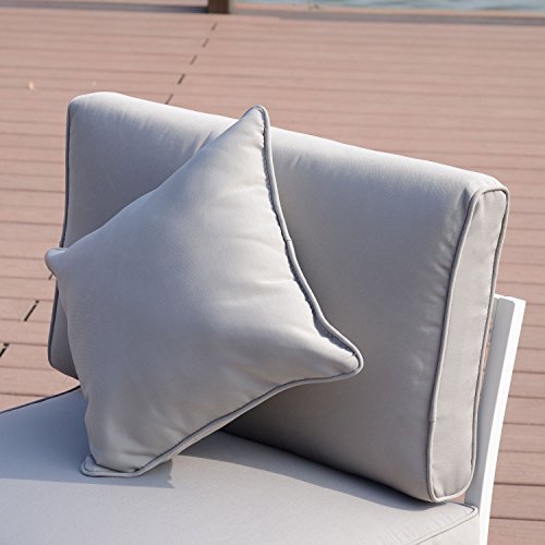 Outsunny 5 Piece Outdoor Furniture Patio Conversation Seating Set, 2 Sofa Chairs, & Coffee Table, White #TOP4