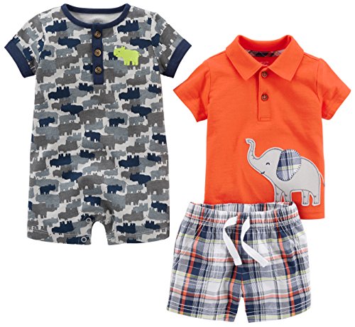 Image of Simple Joys by Carter's baby-boys 3-piece Fleece Playwear Set - Romper, Shorts, and Shirt