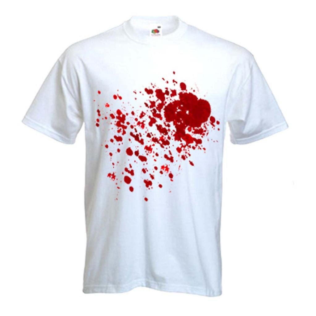 Tribal T-Shirts Blood Splatter Men's Fancy Dress T-Shirt (XXXL) White