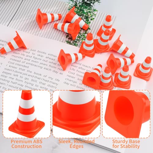 30pcs Mini Traffic Cones, Plastic Miniature Road Safety Cones Training Small Sports Construction Barricades Road Practice Signs-Toy Orange Traffic Caution Signs for Micro Landscape Sand Table - Thumbnail 3