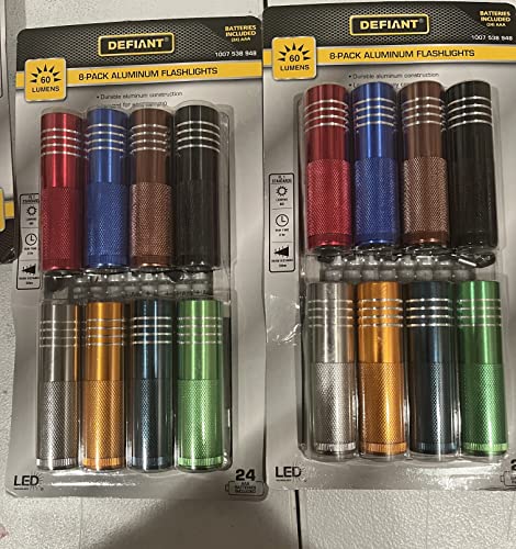 Defiant LED Aluminum Flashlight Combo (8-pack) with Batteries