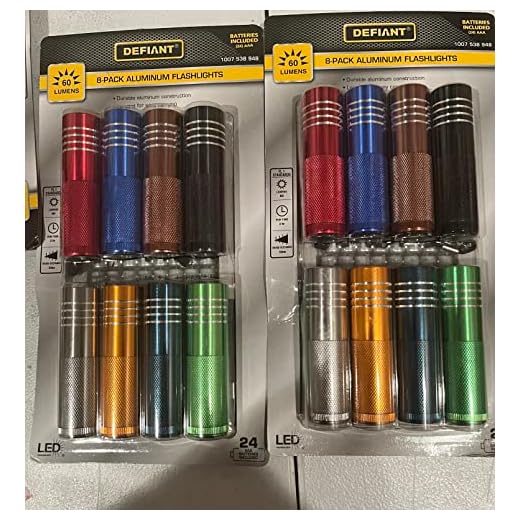 Defiant LED Aluminum Flashlight Combo (8-pack) with Batteries