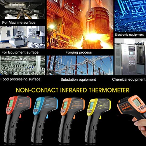 Foto von Shkalacar Infrarot-Thermometerpistole, berührungslose digitale Lasertemperaturpistole -50 ° C bis 1112 ° F (-50 ° C bis 600 ° C) mit LCD-Anzeige, Blau
