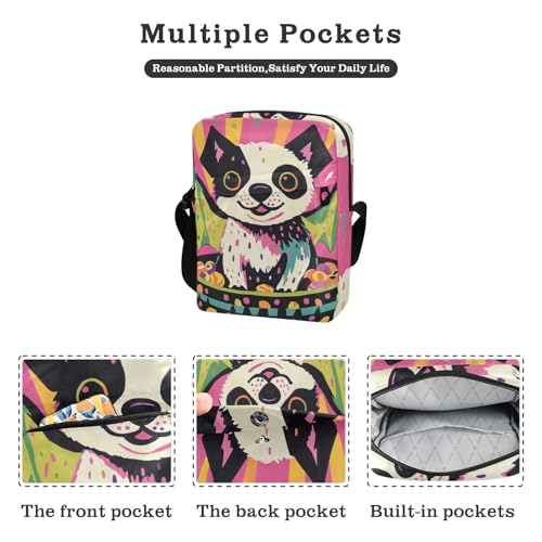 KLL Halloween Puppy with Bat Wings Colorful mens messenger bag crossbody Vegan Leather Small Crossbody Bag For Women Travel Woman Handbag Shoulder Strap2