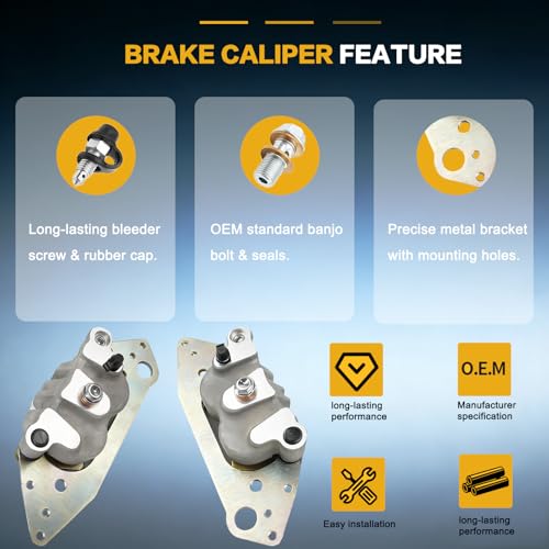 Image of GSPSCN 2Pcs Front & Left Right Brake Calipers w /Pads & Bracket for Polaris