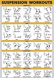 QuickFit Suspension Workout Exercise Poster - (Laminated, 18" x 27")