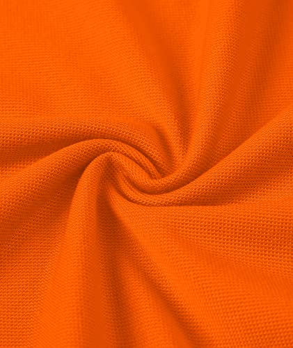 Secood Polyester Polo Shirts For Men Lightweight Moisture Wicking Short Sleeve Golf Polo Orange Shirt #TOP7