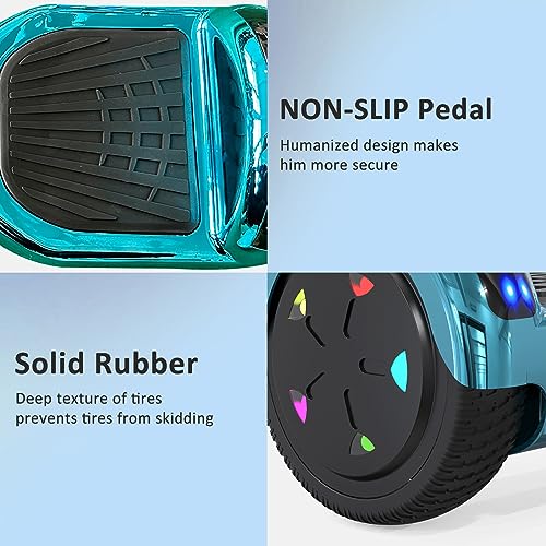 RCB Hoverboards for Kids and Adults 6.5 inch, Hoverboards with Bluetooth - Speaker - Colorful LED Lights, Hover Board Gift for Kids and Teenager - Image 7