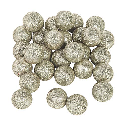 Fun Express Silver Glitter Ball Vase Filler - Sparkling Party Décor Centerpieces Weddings Events & Special Occasions Adds Glamorous Touch Table Settings - Perfect for Floral Arrangements - 40 Pieces