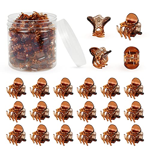Mini Pinces à Cheveux Antidérapantes, Weinsamkeit 100 Pièces Mini Pinces à Griffes de Cheveux Pinces à Cheveux en Plastique Clip de Griffe avec Une Boîte Petits Clips de Mâchoire pour Fille Et Femme Cover