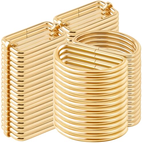 GUBOCA 80 PCS Anneau en D et Boucle Coulissante Plate en Métal,Boucle Sac,Anneau Sac a Main,pour Sacs à Dos,Ceintures,Artisanat,Bricolage (Or, 32mm)