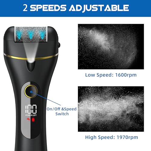 7D24Hcare MJQ-02 Electric Foot Callus Remover, 16 In 1 Rechargeable Pedicure Kit, Waterproof Scrubber Dead Skin Removal Tool With 3 Rollers & 2 Speeds For Feet Care thumb #2