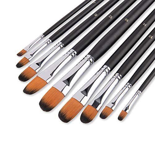 9pcs Paint Brushes for Acrylic Painting - Artist Watercolor Paint Brushes Acrylic Brush Oil Painting for Watercolors,Inks,Gouache, Tempera