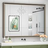Vosuja 40 x 30 Inch Bathroom Mirrors for Wall, Bronze Wall Mirror for Bathroom, Rectangular Bathroom