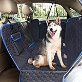 Snocyo Hundedecke Auto Rückbank, Wasserdichter Auto Hundesitz mit Sichtfenster, Hunde Autositz Hängematte Schutzmatte, Universal Autoschondecke mit Sicherheitsgurt und Aufbewahrungstasche, 137×147cm