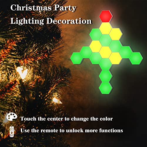 YXQUA Hexagonal Wall Light Modular Touch Sensitive Lights Creative Geometry Assembly LED Hexagon Lights Suitable for Iving Room,Bedrooms,DIY Lovers, Gifts (6 Pack) - Image 3