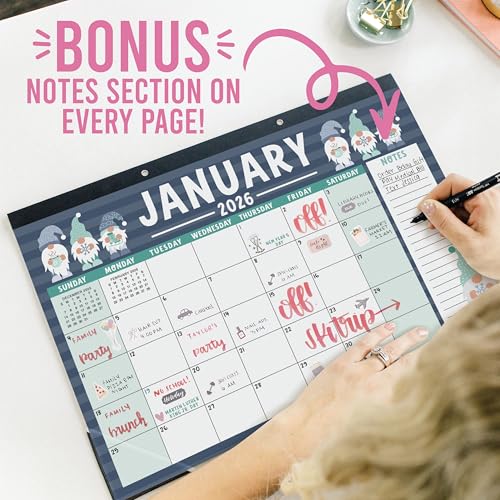 Image of Hadley Designs Large Teacher Desk Calendar 2026-2027 - Desktop Calendar 2026, 18-Month Academic Desk Calendars for School, Home & Office, Cute Classroom Must Haves, Back to School Teacher Gifts