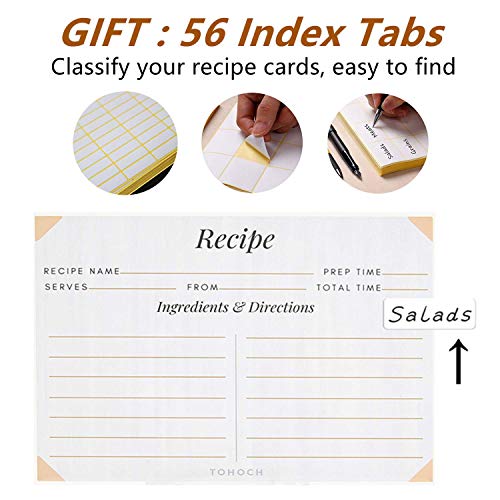 4X6 Recipe Card Protectors, 105 Pack Thick Recipe Card Covers Clear With 56 Divider Labels, Plastic Recipe Card Sleeves 1 Pockets Per Page Fit Into 4 X 6 Recipe Box And Recipe Cards Holder #TOP2