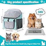 Hundekorb Fahrrad - 3 in 1 Hundekorb Fahrrad Vorne, 32×29×39 cm Faltbare Fahrradtasche für Haustiere, Maximale Tragfähigkeit 5 kg Geeignet für Tiergeschäfte, Baden, Picknicks, Krankenhäuser