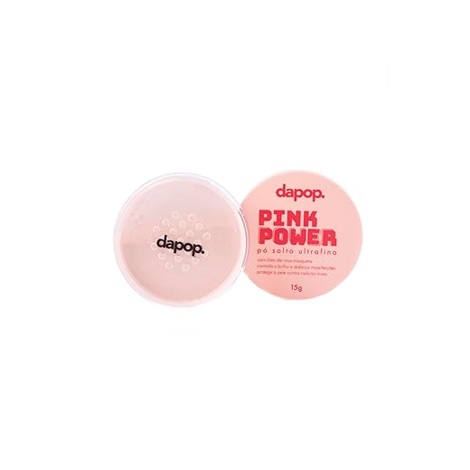 Pó Solto Para Maquiagem Pink Powder Com Rosa Mosqueta - Dapop