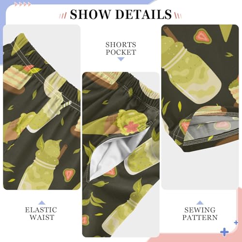 ZZKKO Matcha Green Tea Dessert Boys Pants for Kids Jogger Pants with Pockets S-XL4