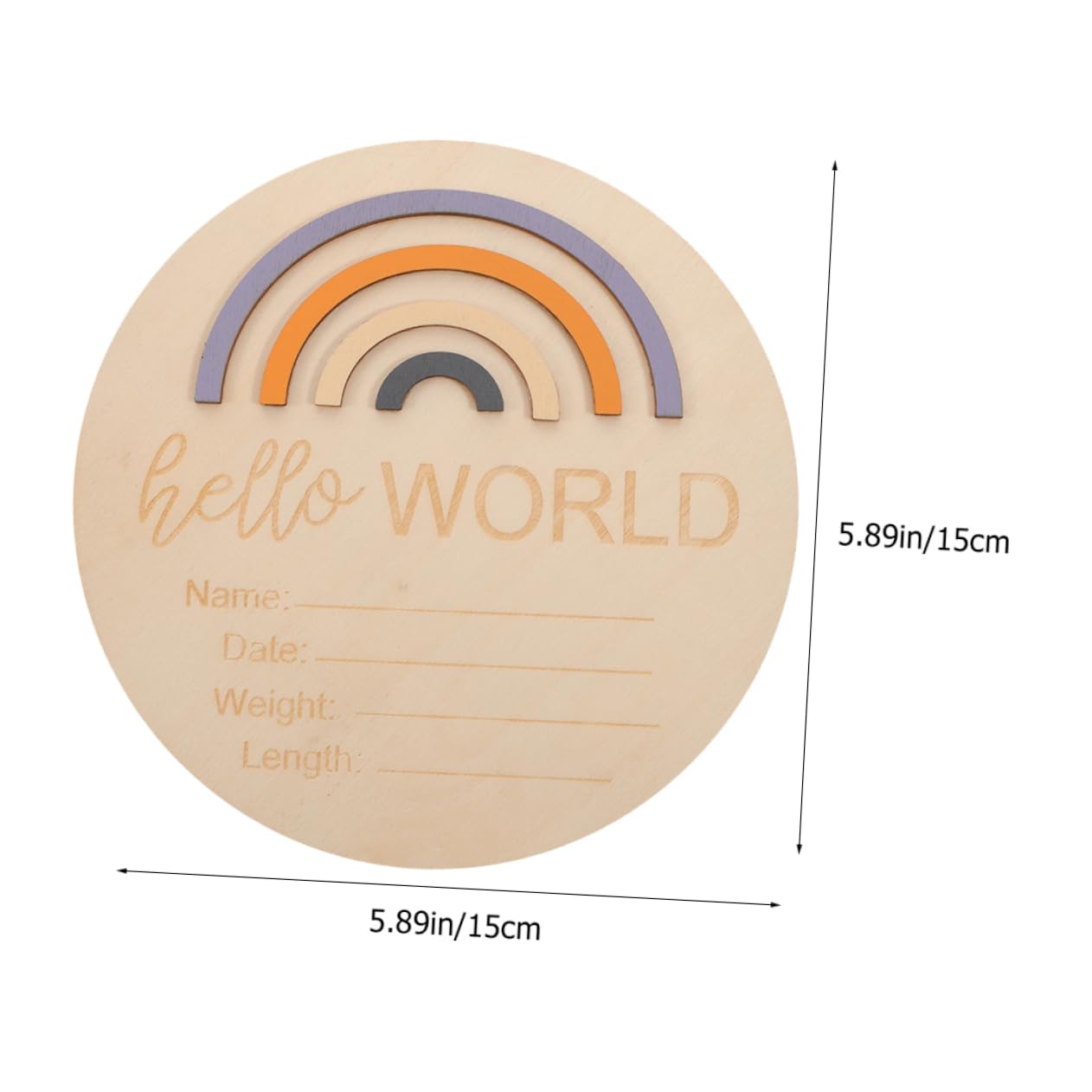 Vaguelly 2 Pcs Baby Month Cards Announcement Props Round Wooden Sign for Newborn Birth Announcement Name Sign