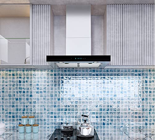 Blue Ocean 30" Rhke3 Stainless Steel Wall Mount Kitchen Range Hood | 760 Cfm | Pro Performance | Led Lights | Lcd Touch Panel W/Digital Clock | Ducted/Ductless Convertible Duct #TOP7
