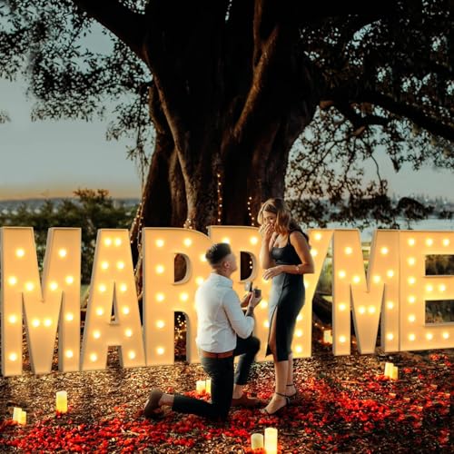 imprsv Marquee Light Up Letters, 4FT Mosaic Letters with Light for Baby Shower Graduation Party Decor, Large F for Engagement Wedding Party Decorations (Need to Assemble)
