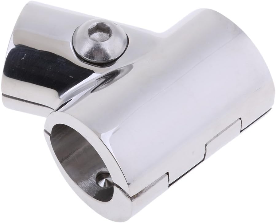 Heavy Duty 316 SS Boat Hand Rail Fitting- 60 Degree T/Tee Hinged/Split for 7/8 inch Tubecoding/2173
