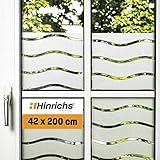 Hinrichs UV Fensterfolie Selbsthaftend - 42 x 200 cm Folie Fenster Sichtschutz Matt - Milchglasfolie Selbstklebend Fenster Plexiglas Milchglas - Fensterfolie Sichtschutz Fenster innen inklusive Rakel