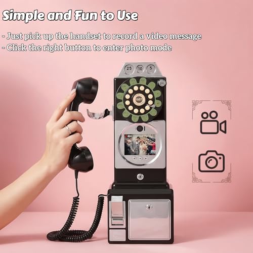 Image of Video & Audio Guest Book Wedding Phone Guestbook Creative Easy to Use & Fun Engagements Anniversaries Baby Showers Graduation (Black)