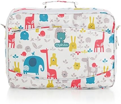 Pirulos 47312220 - Maleta, diseño happy zoo, 44 x 32 x 17 cm, color blanco  y gris : Amazon.es: Bebé