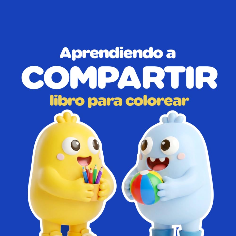 Aprendiendo a compartir: Un libro para colorear donde Batata y Banana enseñan a los niños a compartir, turnarse y disfrutar juntos paso a paso