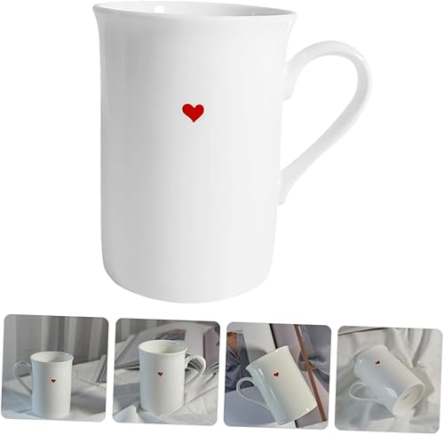 Miniatura 9 de Taza de cerámica con diseño de corazón retro para tartas, café con leche, taza de leche, oficina, hogar