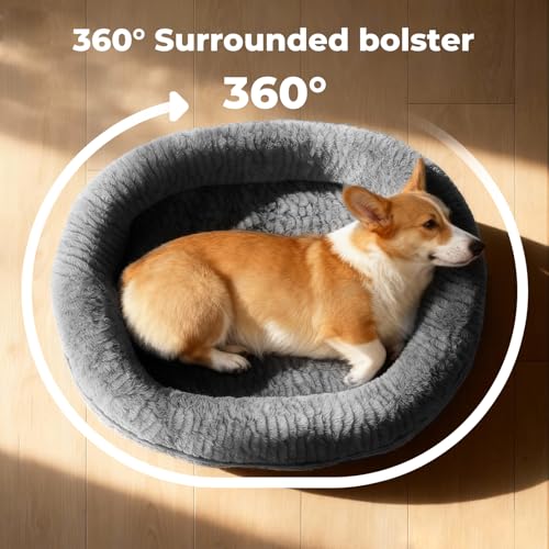 Skylos XXL Dog Bed, Extra Large Dog Bed, Orthopedic Dog Bed, Memory Foam Dog Bed Sofa with 4-Sided Neck Support, Waterproof Non-Slip, Removable Washable Cover, Grey, 122×89×19 cm - Image 4