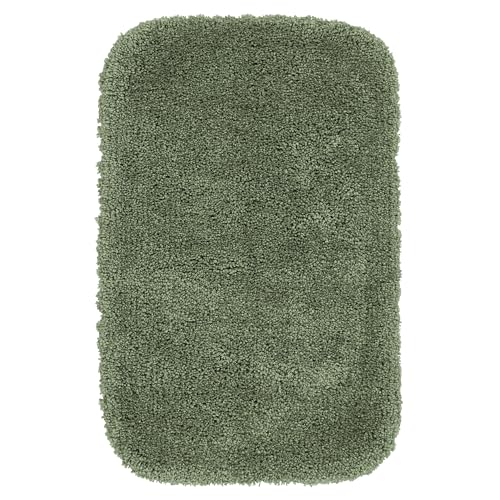 Garland Rug Serendipity Deep Fern Green 24 in. x 40 in. Shaggy Nylon Washable Bathroom Rug Set - Soft, Absorbent, and Stylish for Your Bathroom