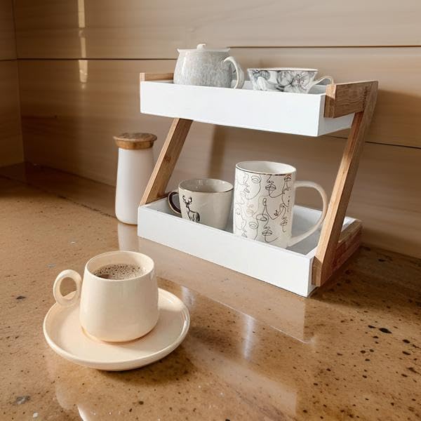 OXMIC Kitchen SPICE RACK HOLDER and Bathroom Storage Organizer, Wooden Rack with Bamboo Shelves, Cupboard Tray Organizer for Multiple Rooms (B0D3M1JZLW) Amazon Price History, Amazon Price Tracker