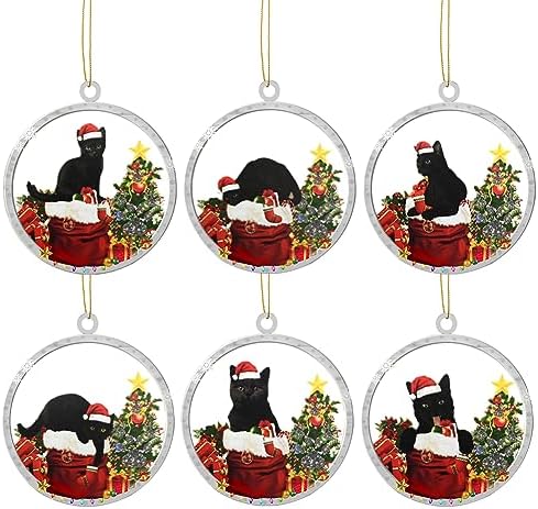 Tuxedo Cat Christmas Ornaments - Bicolor Cat Xmas Ornaments - Black and ...
