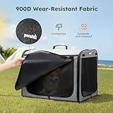 pecute Large Dog Car Carrier Light Weight, 68.5×52×52cm Dog Carrier for Cars, Portable Dog Car Crate with Breathable Windows, Stable Pet Carrier for Both Indoor and Outdoor Use, Pet Travel Crate Grey - Image 8