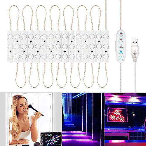 SZILBZ Led Vanity Mirror Lights, Adjustable RGB Color Hollywood Style Vanity Make Up Light, 10ft Ultra Bright White LED, Dimmable Touch Control Lights Strip, for Makeup Vanity Table & Bathroom Mirror
