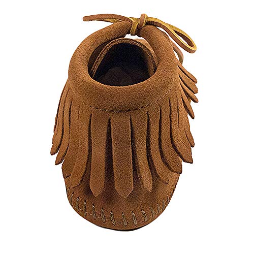 Minnetonka Women's Classic Fringe Boot,Soft Leather Sole Brown,11 M US4