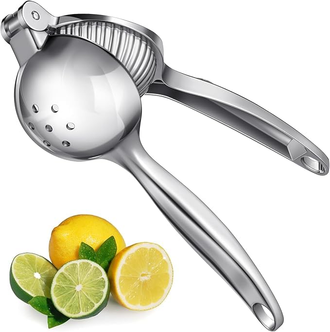 La Mejor Lista de Exprimidores manuales más recomendados. 45 HEKAMU Cocina Exprimidor, Naranjas,Exprimidor de Limones con Diseño de Palanca,Cuenco 7 cm, con Amplio Contenedor Muy Fuerte y Resistente,Metal Macizo,Para Familias, Cocina 