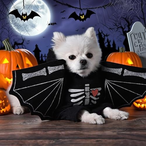 HAIJIYUNTU Hundekostüm Halloween, Halloween Kostüm Hund, Hunde Halloweens Kostüm, Halloweens Hundekostüm, Skelett Haustier Kostüm Für Haustier Party, Cosplay