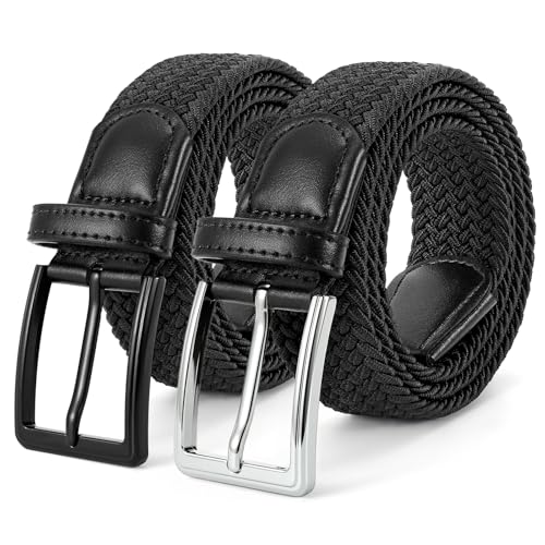 Image of BELTROAD Elastic Braided Belt Mens Golf Belts No-Hole Design Lightweight Breathable Woven Stretch Belt for Golf Casual