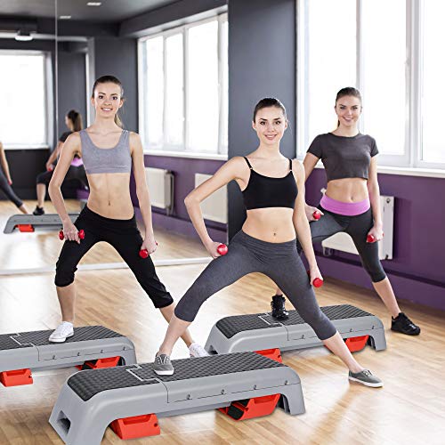 ANT MARCH Aerobic Deck Adjustable Workout Aerobic Stepper Step Bench Platform Adjustable Exercise Bench Fitness Deck Stepper for Exercise Home Gym Aerobic Step Incline Strength Training