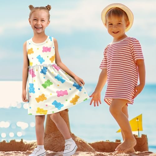 Girls Sleeveless Dress Casual Tank Play Dress Summer Sundress for Toddler Little Girl 2-8 Years4
