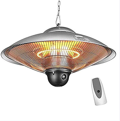 Deckenheizstrahler - Infrarot-Heizstrahler mit 2200W Leistung - 3 Leistungsstufen Heizpilz - Fernbedienung - Spritzwasser- und staubgeschützt