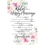 DEXSA Rules For Happy Marriage Wood Plaque - Made in the USA - 6