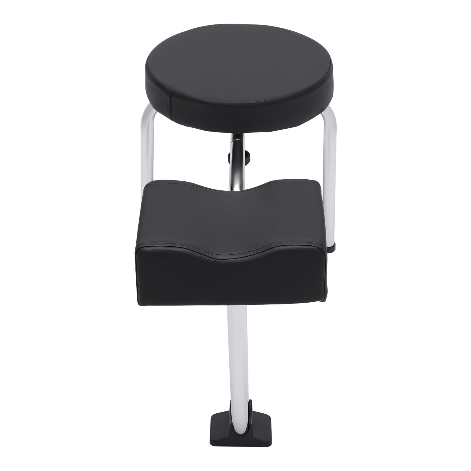 Reposapiés para pedicura, taburete ajustable, con reposapiés y almohadilla de PVC, taburete profesional para el cuidado de los pies para terapeutas y técnicas de uñas en negro